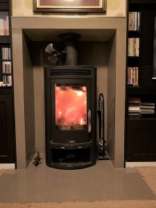 contemporary wood burner installed in Taunton, Somerset.
