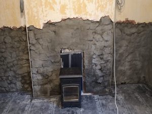 The fireplace in Culmstock before renovation