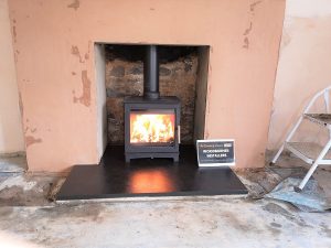Fireplace renovations and wood burner in Culmstock, Devon.