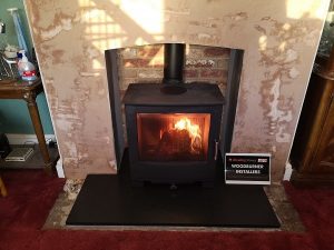 Fireplace alterations and stove installation in Wellington, Somerset.