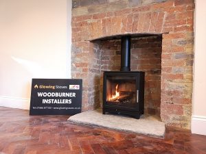 Wood burning stove installation in Langport, Somerset.