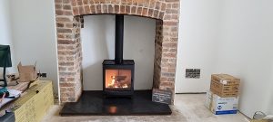 Stove installation in Ashill, Ilminster, Somerset.
